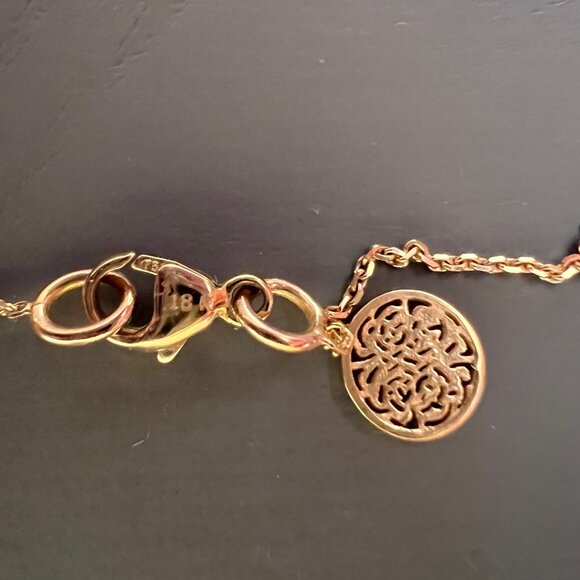 Tresor Signature Logo Diamond Pendant 18kt rose gold 18" chain necklace EUC - Picture 5 of 11